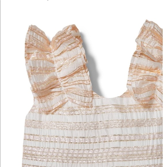 NWT Janie and Jack Metallic Striped Organza Dress - Picture 2 of 5